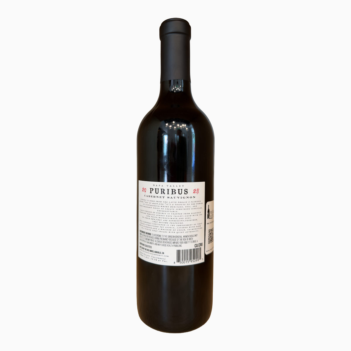 Puribus Cabernet Sauvignon 2023 back label