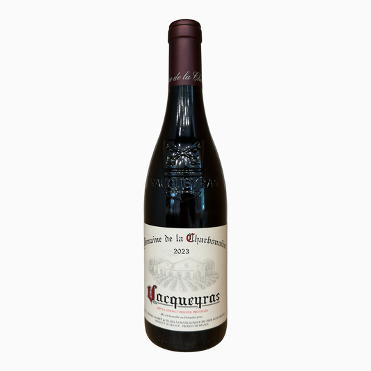 Domaine de la Charbonniere Vacqueyras 2023 — front bottle label