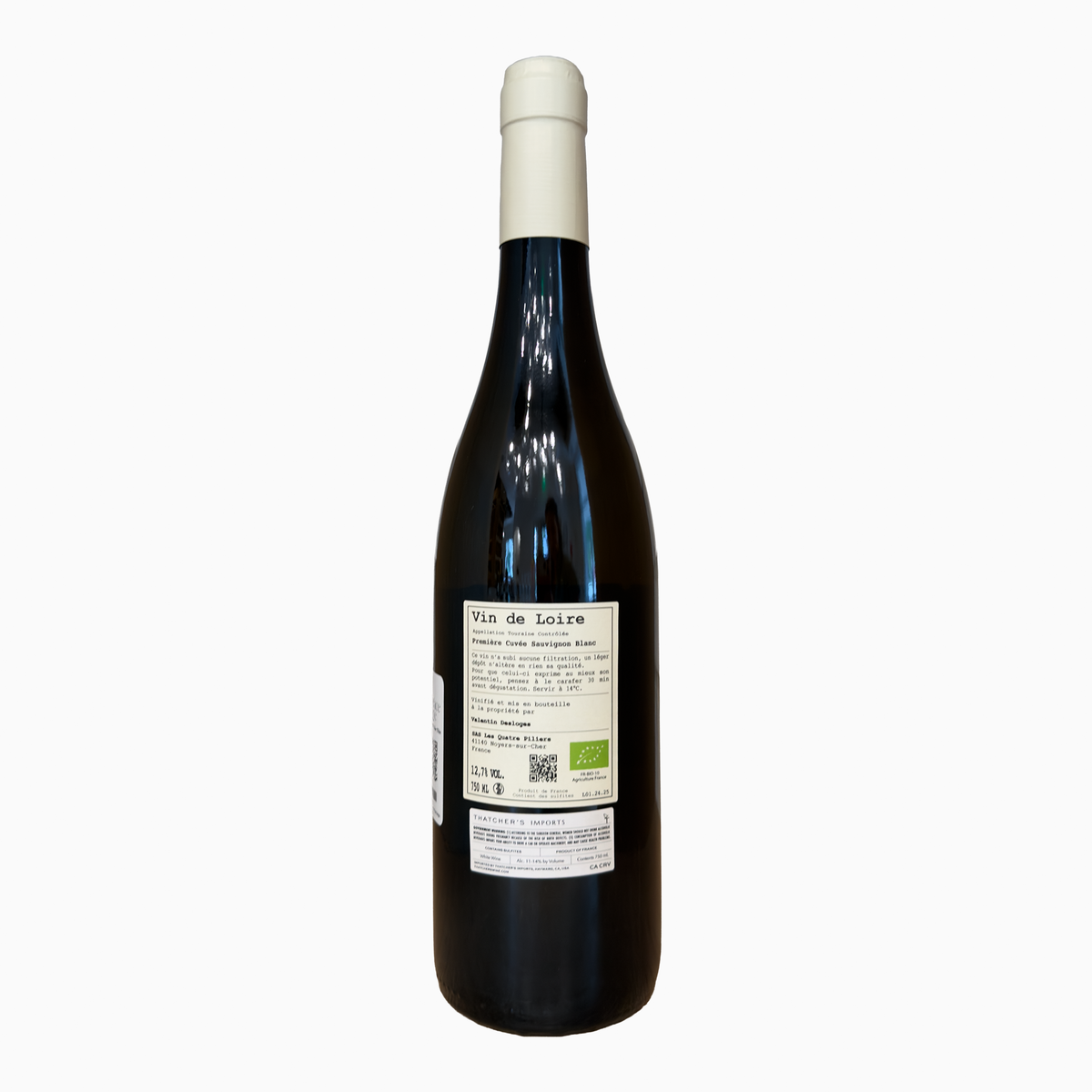 Les Quatre Piliers Touraine Chapitre I 2024 — back bottle label
